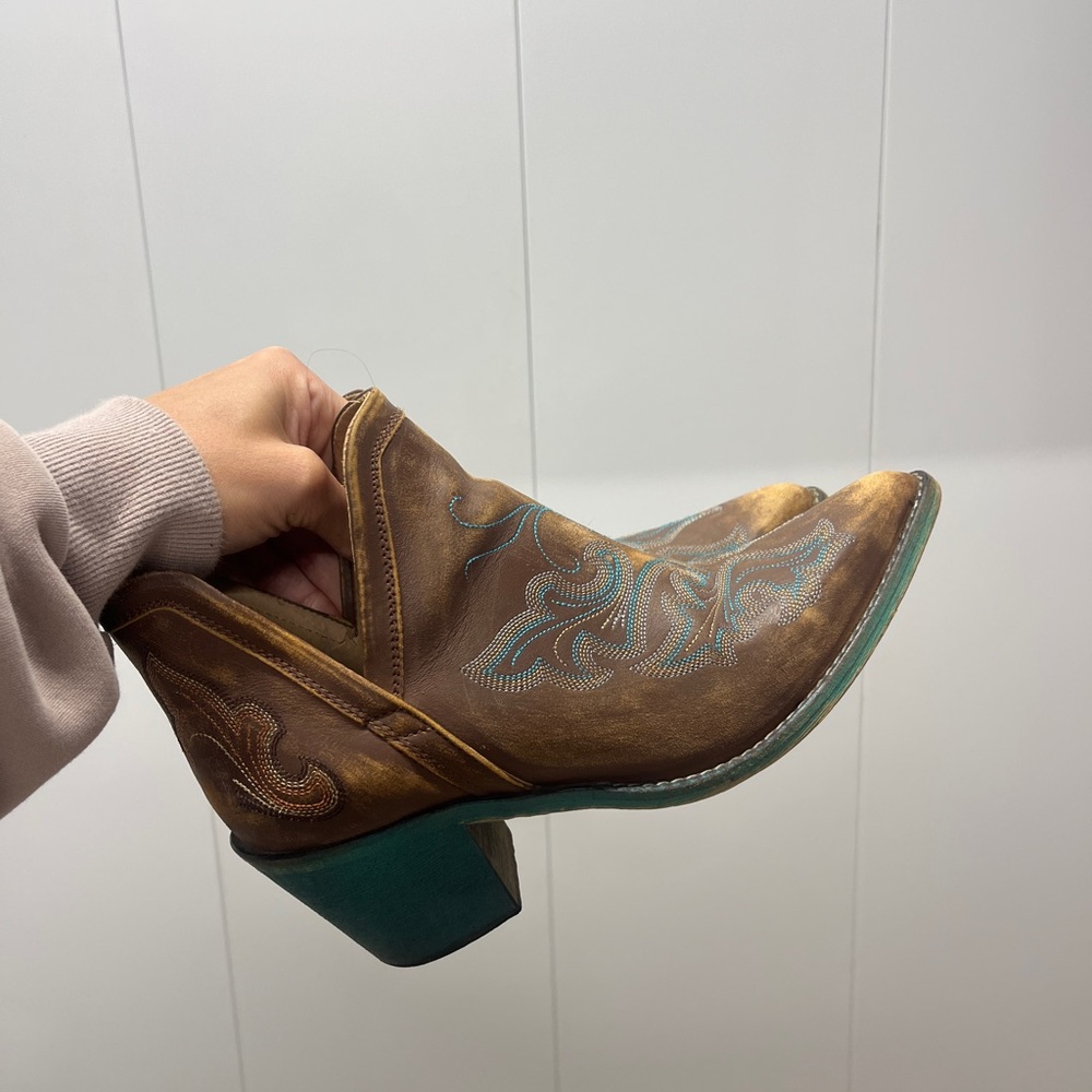 Ariat Brown and Teal Ankle Booties